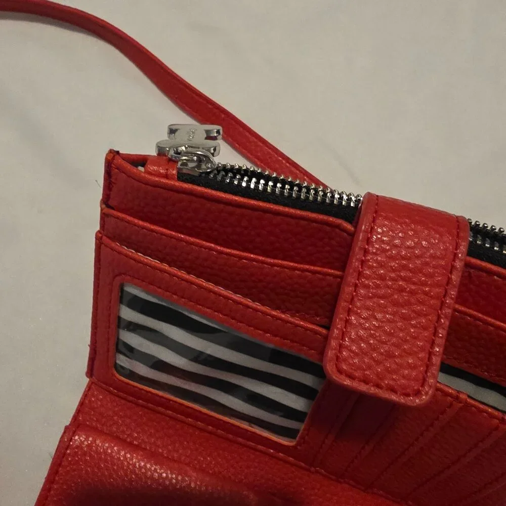 Marc Tetro Crossbody Wristlet Wallet Purse Dog Red Kitschy